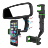 2021 New Multi-function Adjustable 360° Universal Rearview Mirror Phone Holder black